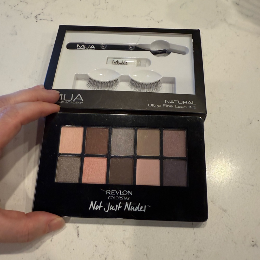 Revlon ColorStay Not Just Nudes Eyeshadow Palette and MUA false lash kit